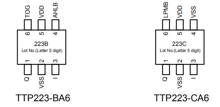 TTP223-BA6 & TTP223-CA6封装脚位图.jpg